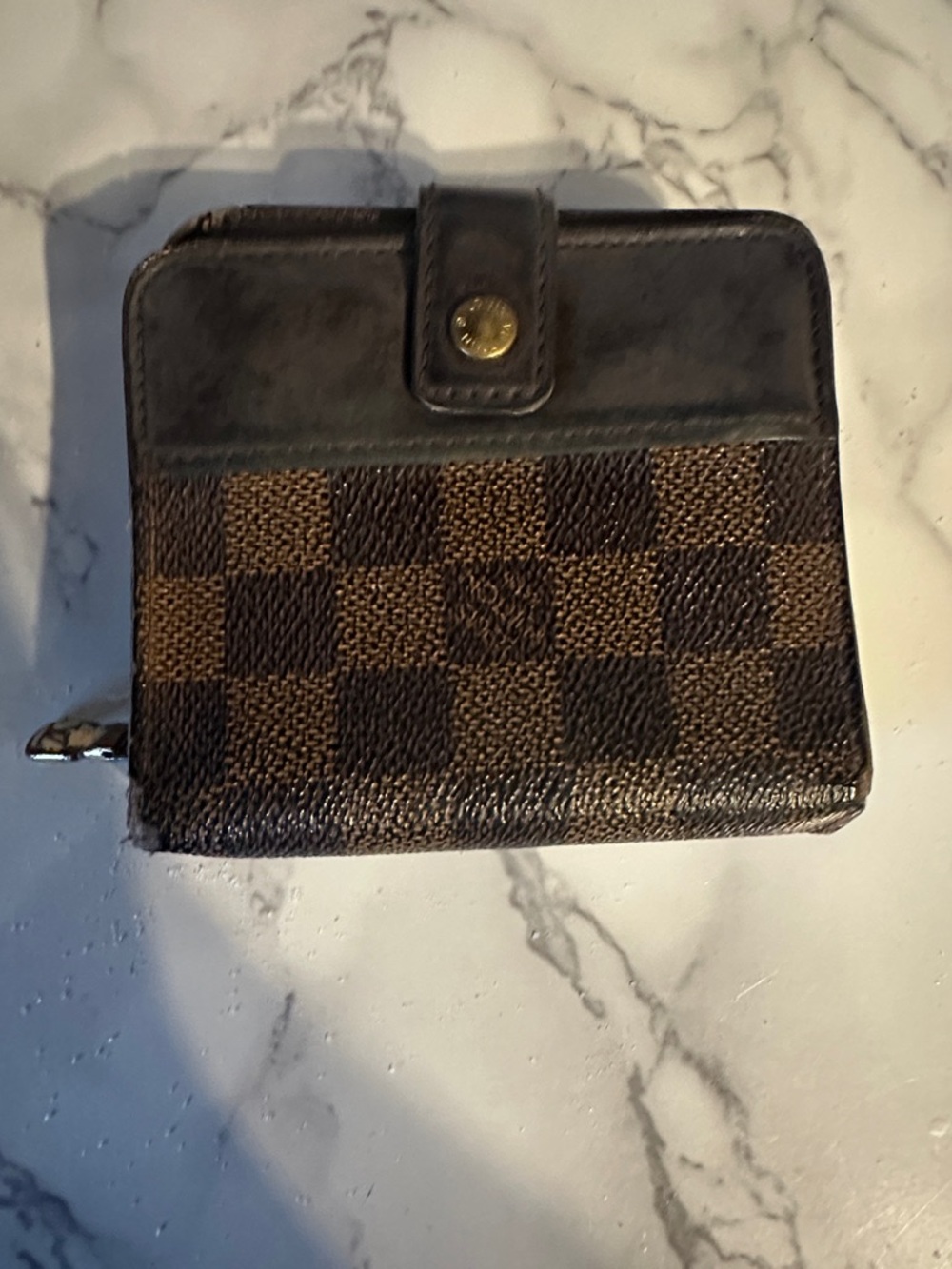 Louis Vuitton Brown Damier Compact Wallet - Used / Rehab